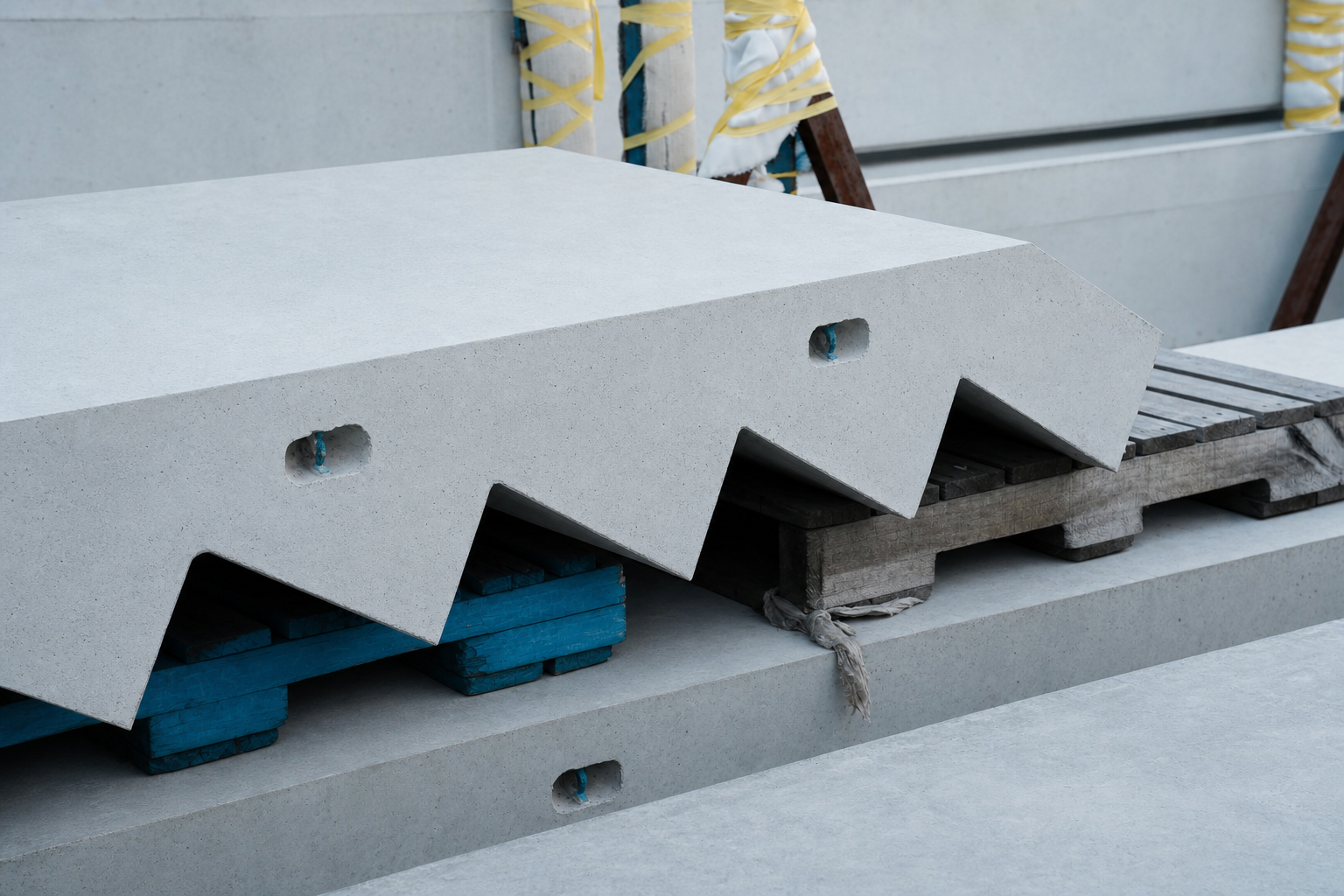 Clean custom precast concrete stair flight manufactured by ZCAST